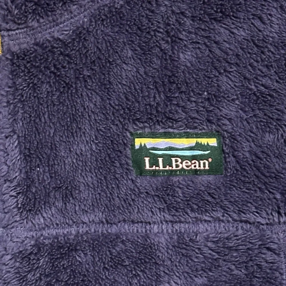 LL Bean Youth Girls Purple‎ Hooded Fleece Full Zip Jacket Size Large (14-16)